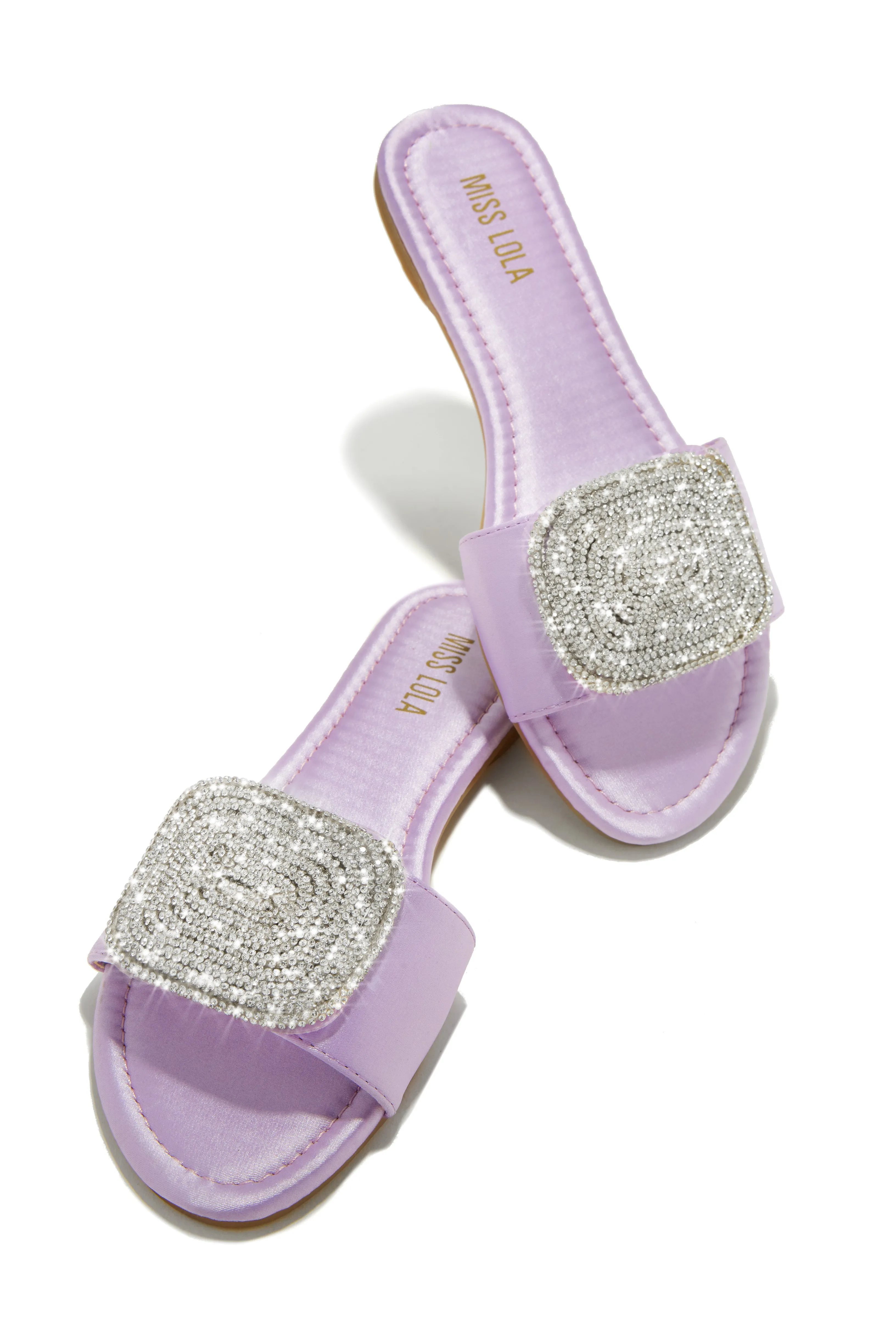 Beach Cocktail Embellished Slip On Sandals - Lavender sold by Miss Lola