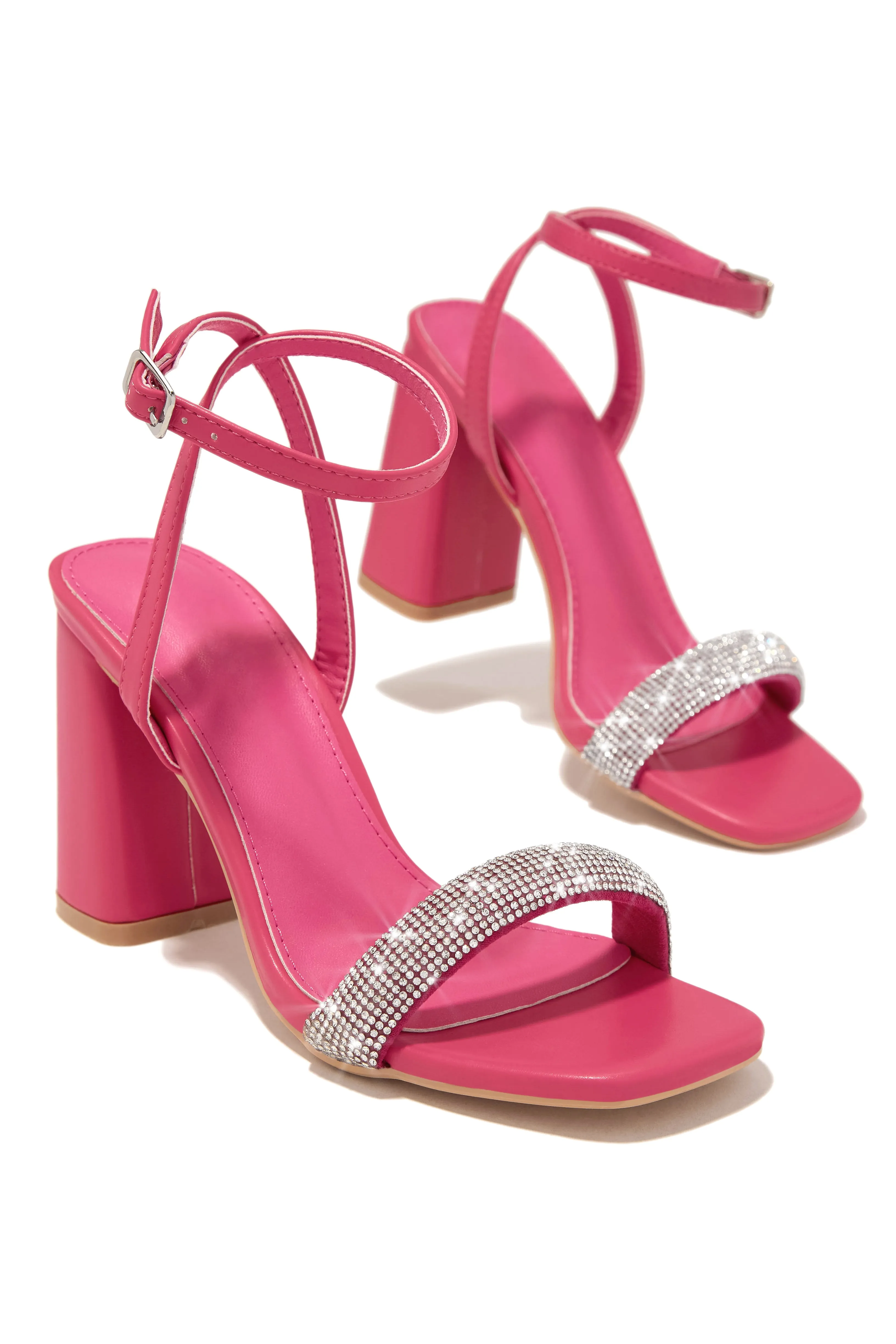 Devine Dreams Embellished Chunky Heels - Pink sold by Miss Lola product image thumbnail 3