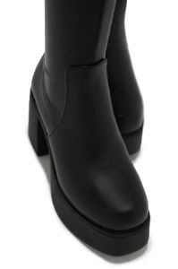 Celine Platform Block Heel Boots - Black sold by Miss Lola