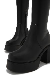 Celine Platform Block Heel Boots - Black sold by Miss Lola