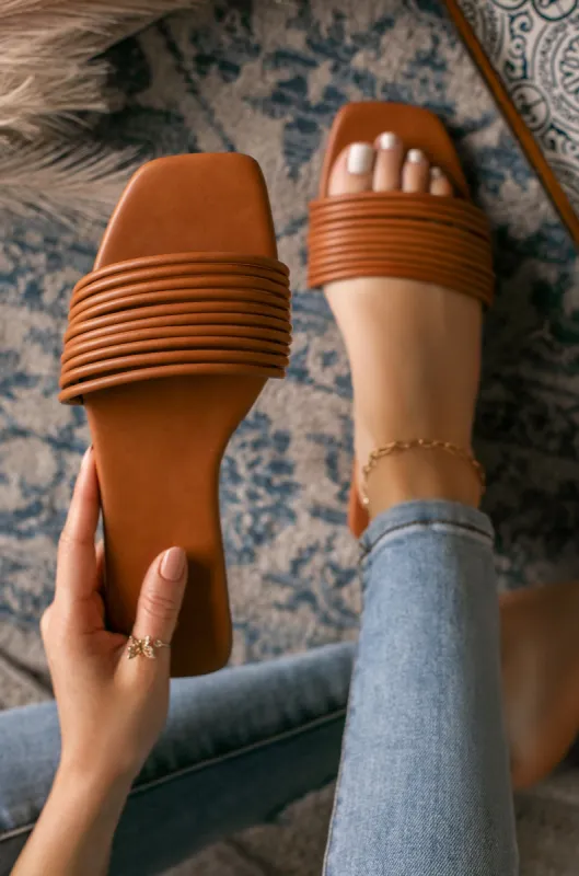Sun Chaser Slip On Sandals - Tan sold by Miss Lola