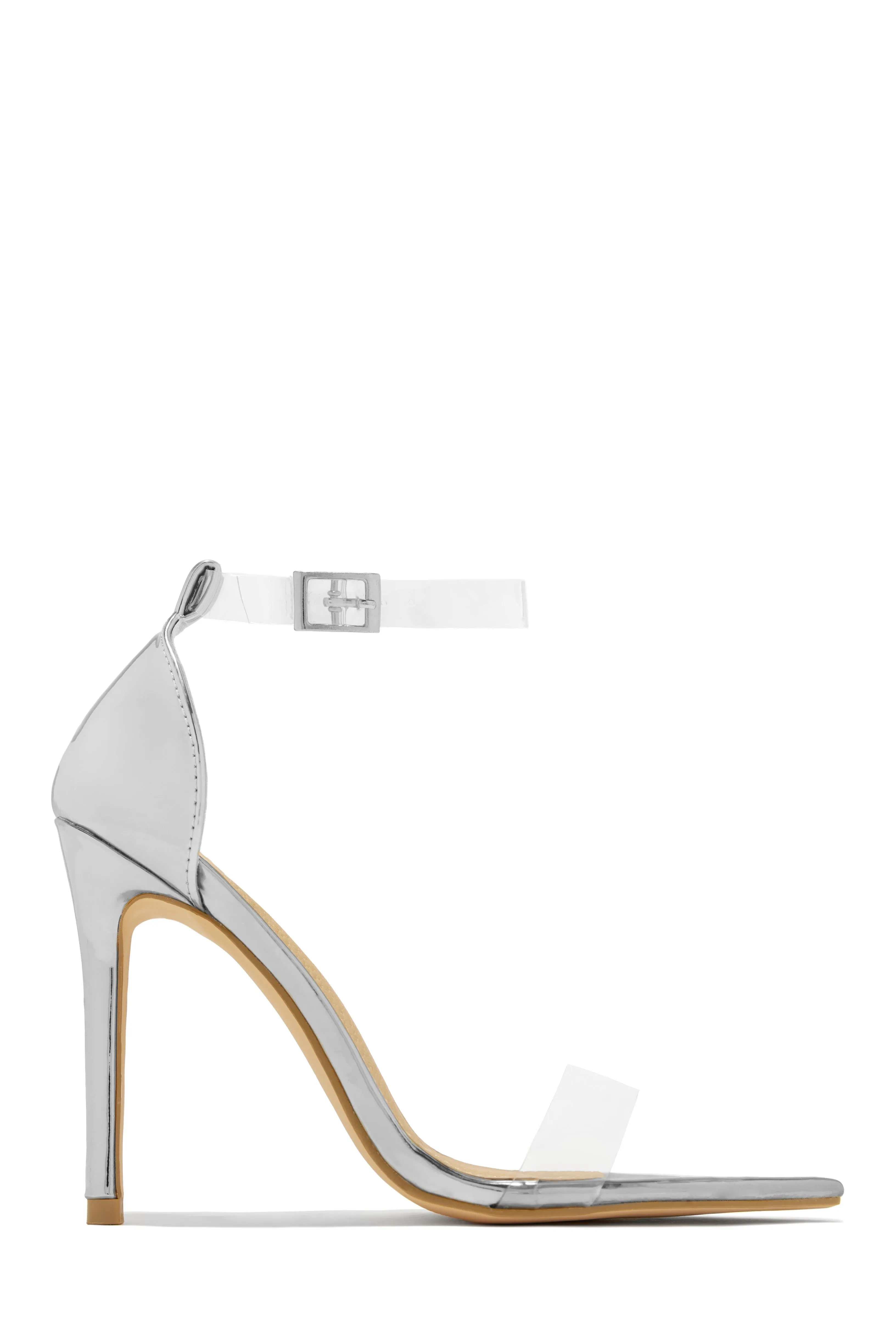 Love Me Better Clear Strap High Heels - Silver sold by Miss Lola product image thumbnail 3