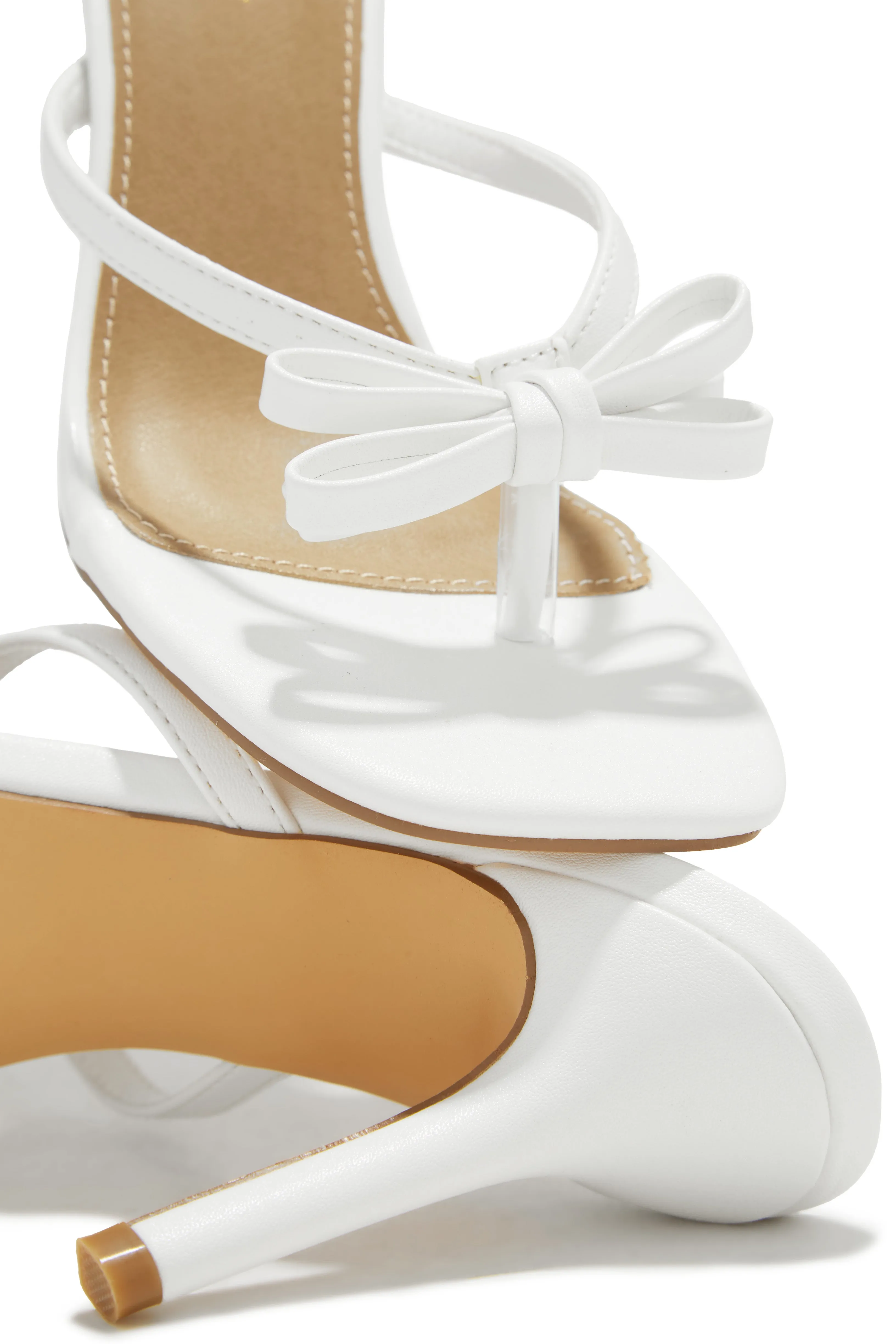 Sofie Coquette Mule Heels - White sold by Miss Lola product image thumbnail 3
