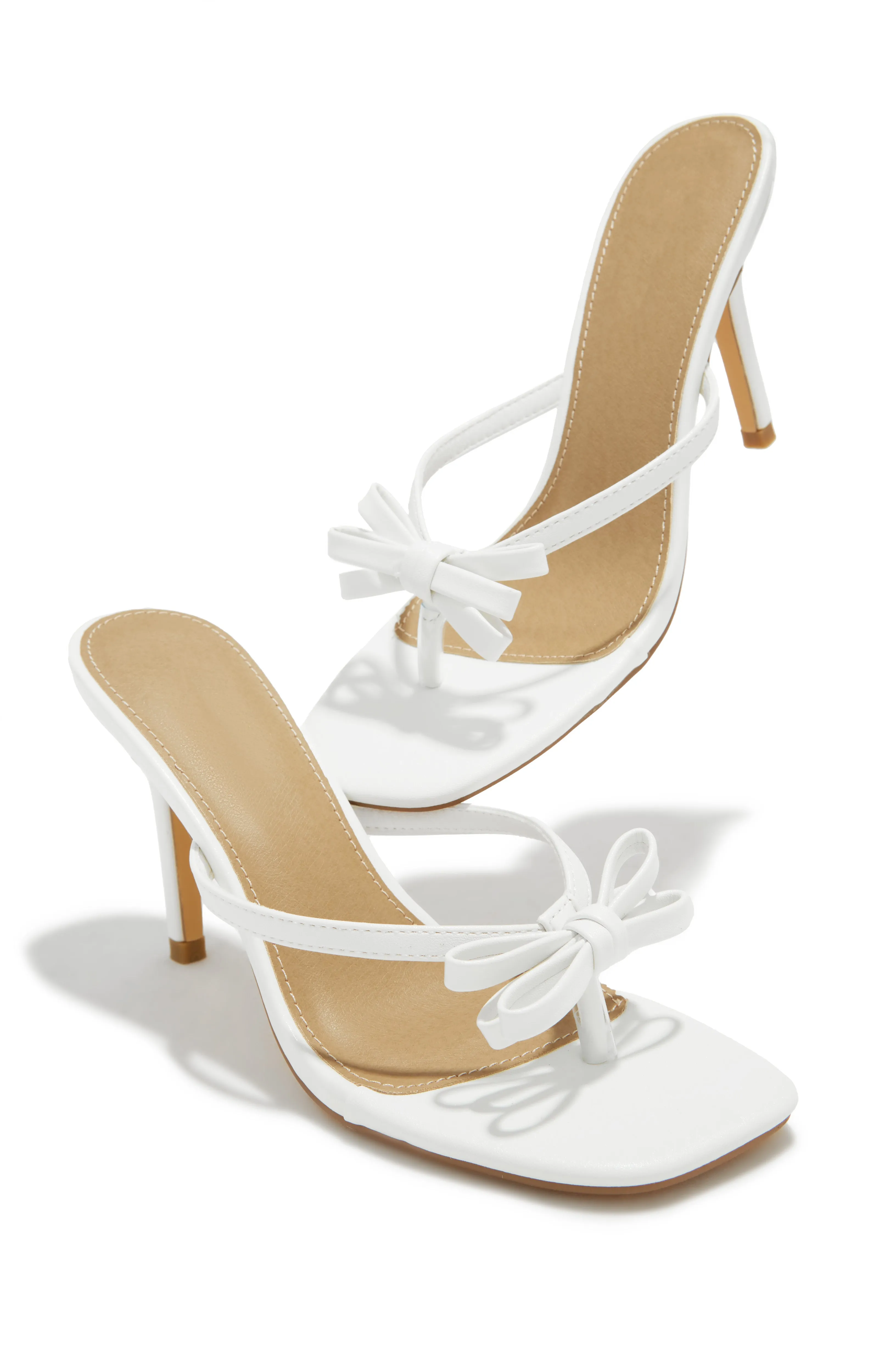 Sofie Coquette Mule Heels - White sold by Miss Lola product image thumbnail 2