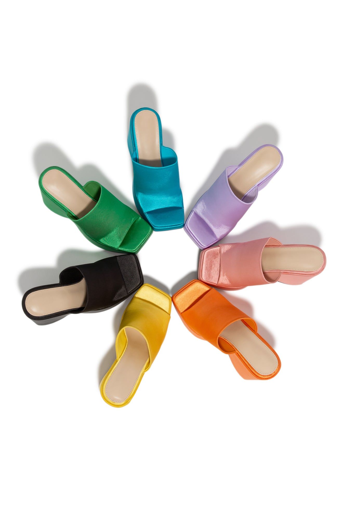 Staci Unique Platform Mule Wedges - Pink sold by Miss Lola product image thumbnail 5