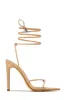 Nayeli Lace Up Single Sole Heels - Nude sold by Miss Lola