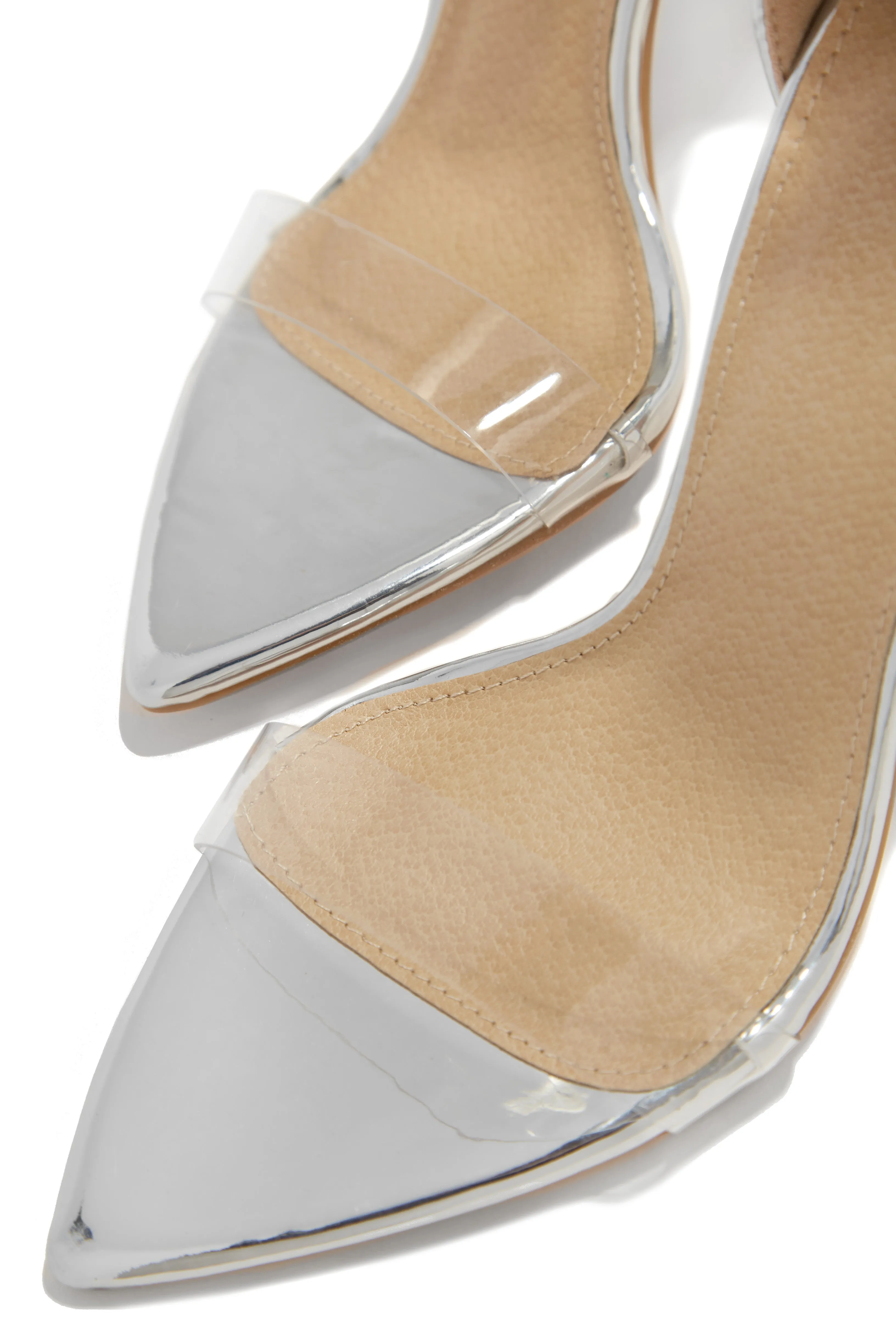 Love Me Better Clear Strap High Heels - Silver sold by Miss Lola product image thumbnail 2