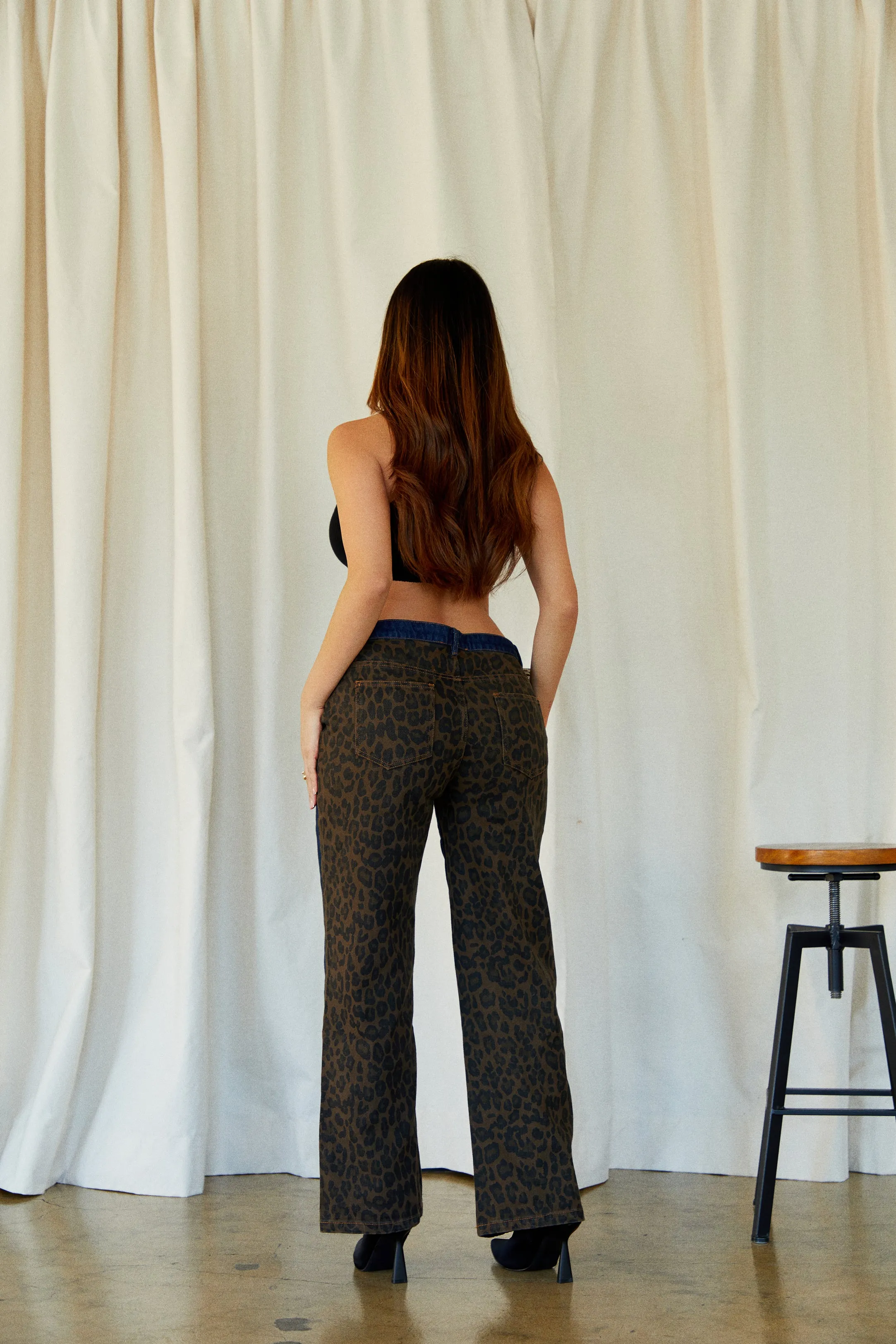 Danielle Straight Leg Pant - Leopard Denim sold by Miss Lola product image thumbnail 5