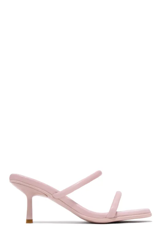 Calista Mid Heel Mules - Nude sold by Miss Lola