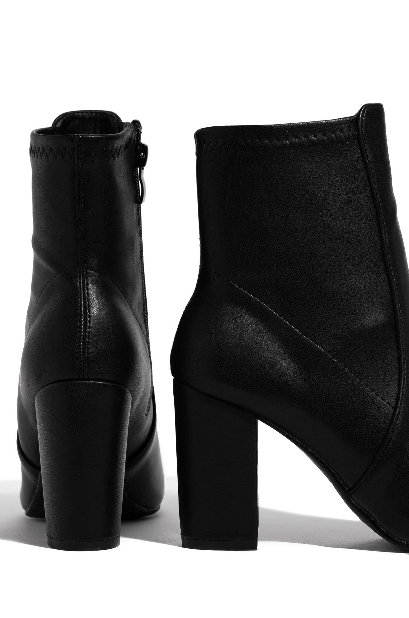 Fall Classic Block Heel Ankle Boots - Black sold by Miss Lola product image thumbnail 4