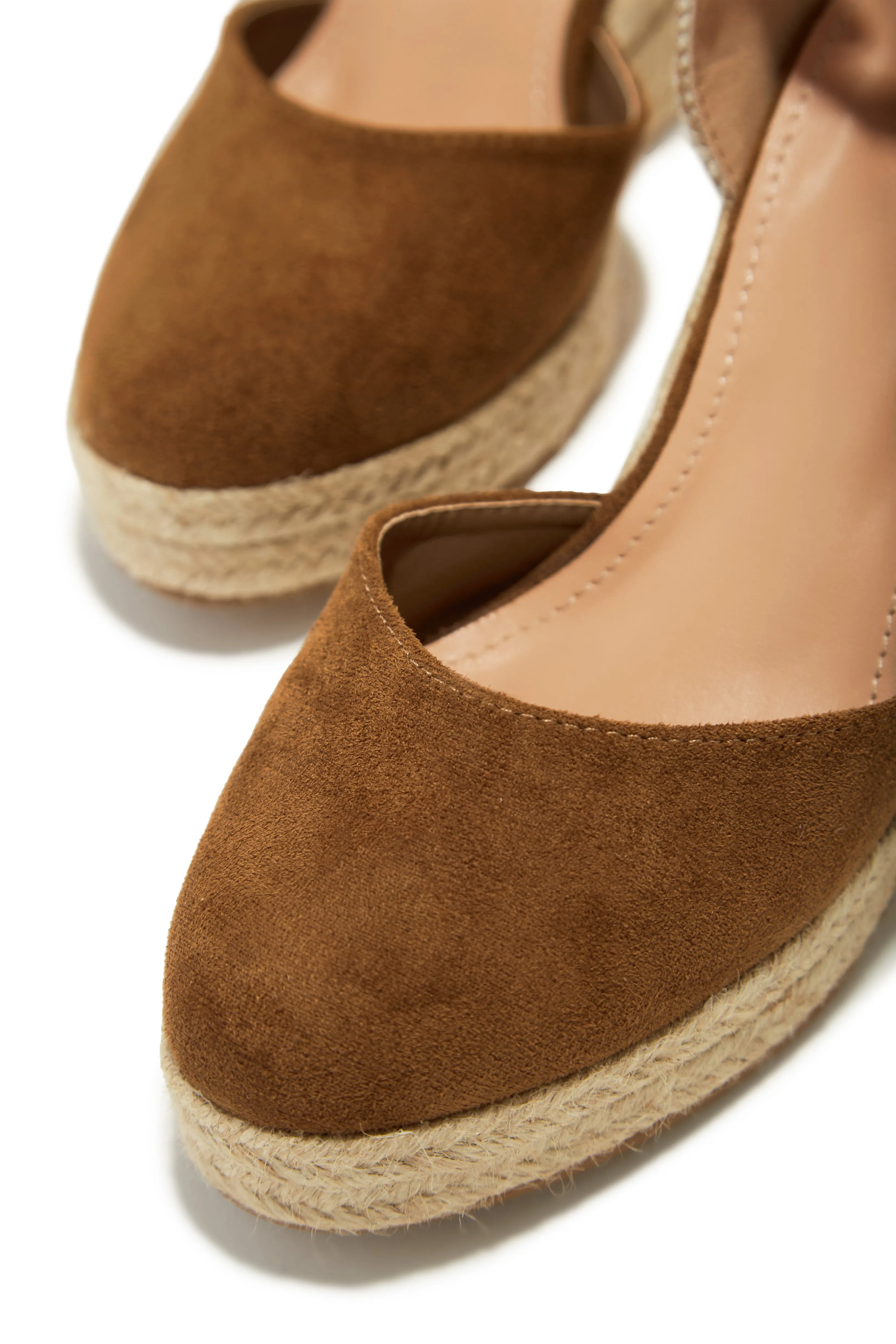 Tropical Vacay Lace Up Platform Espadrille Wedges - Tan sold by Miss Lola product image thumbnail 5