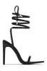 Into The Night Lace Up High Heels - Black sold by Miss Lola