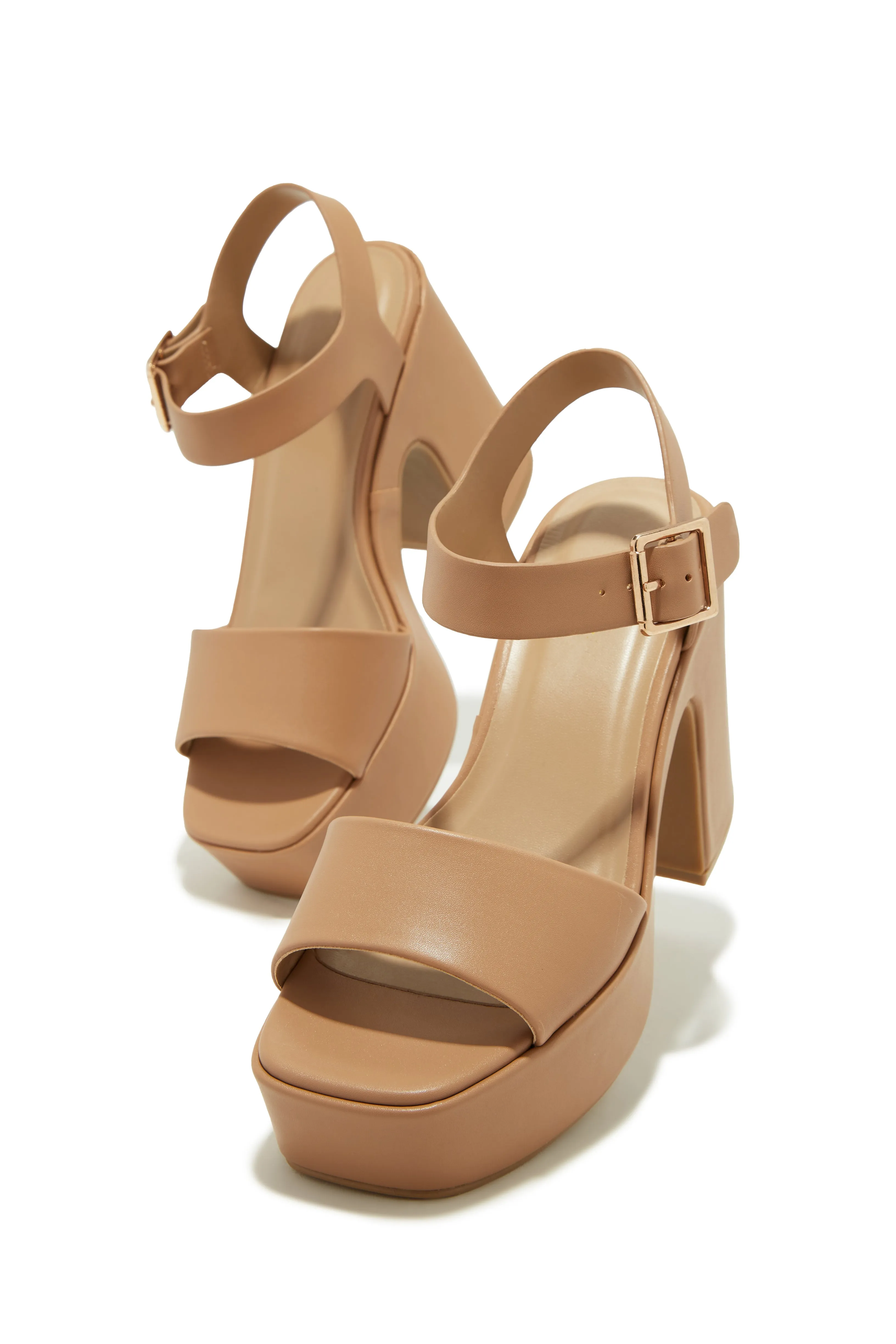 Sunday Views Platform Block High Heels - Nude sold by Miss Lola product image thumbnail 4