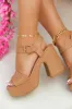 Sunday Views Platform Block High Heels - Nude sold by Miss Lola