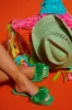 Coastal Oasis Beaded Slip On Sandals - Green sold by Miss Lola