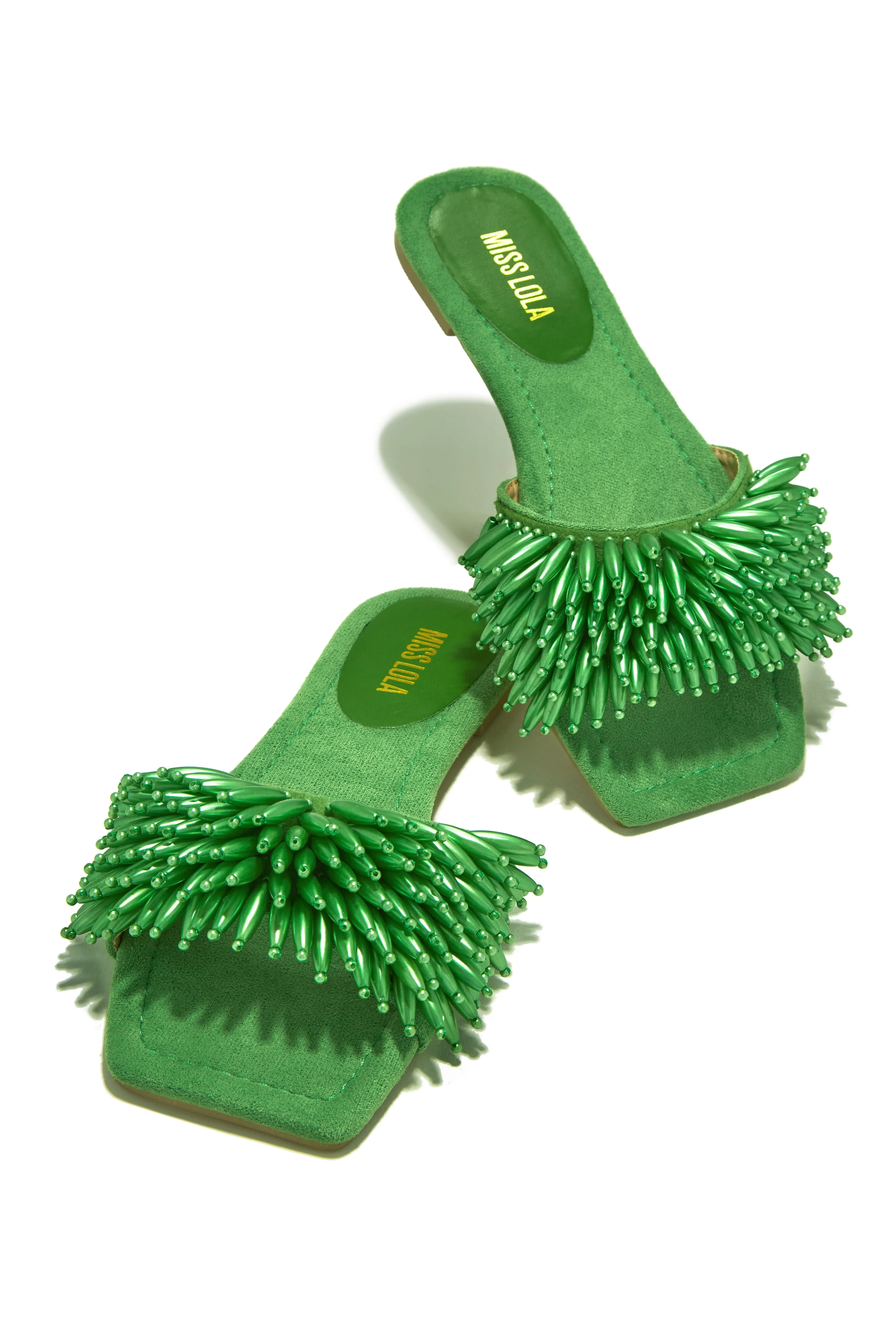 Coastal Oasis Beaded Slip On Sandals - Green sold by Miss Lola product image thumbnail 5