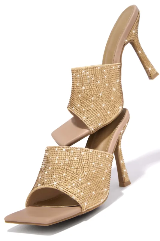 Nikkie Embellished High Heel Mules - Gold sold by Miss Lola
