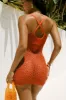 Melania Crochet Mini Dress - Orange sold by Miss Lola