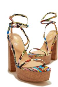 Summer Paradise Platform Block High Heels - Print sold by Miss Lola