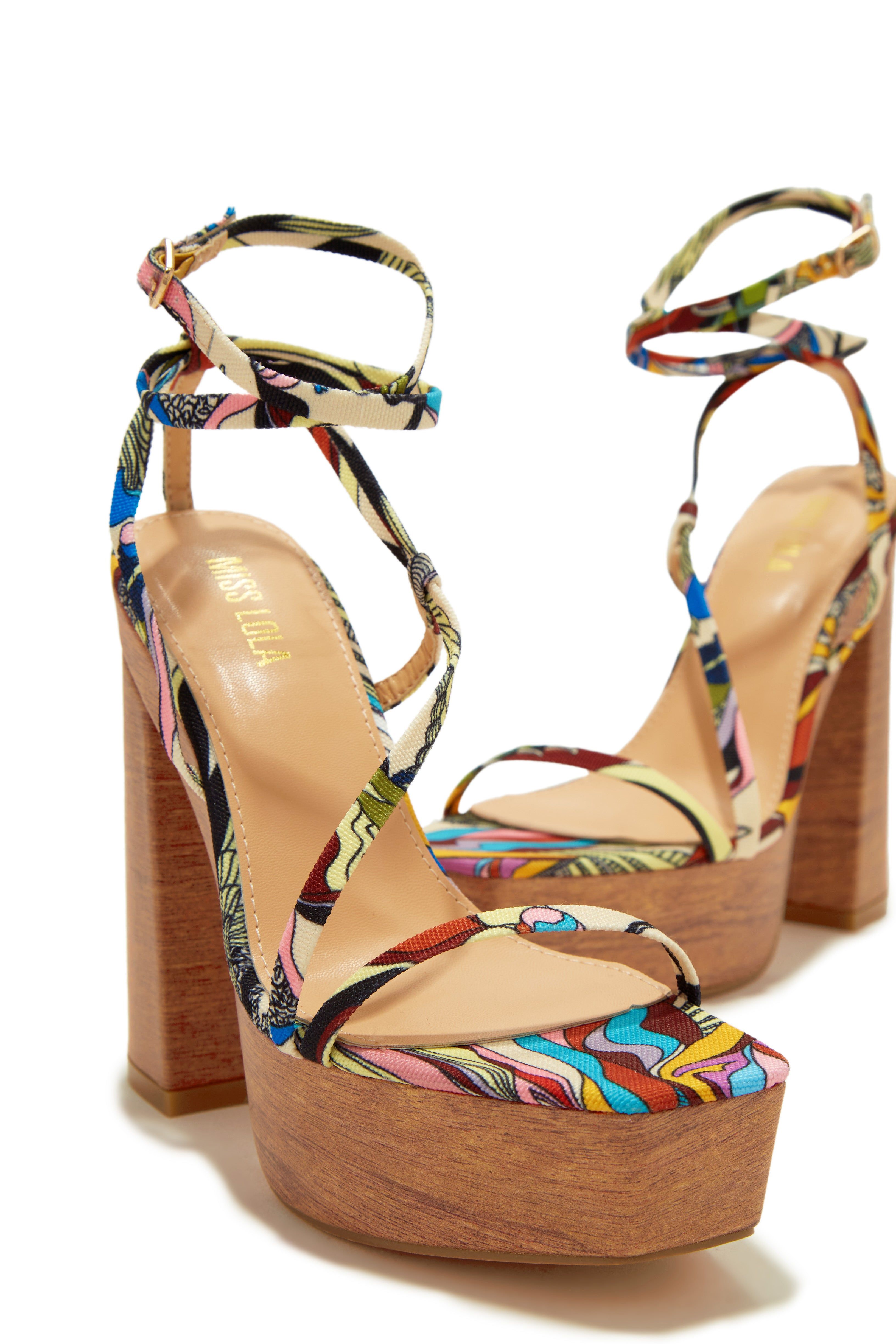 Summer Paradise Platform Block High Heels - Print sold by Miss Lola product image thumbnail 2