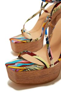 Summer Paradise Platform Block High Heels - Print sold by Miss Lola