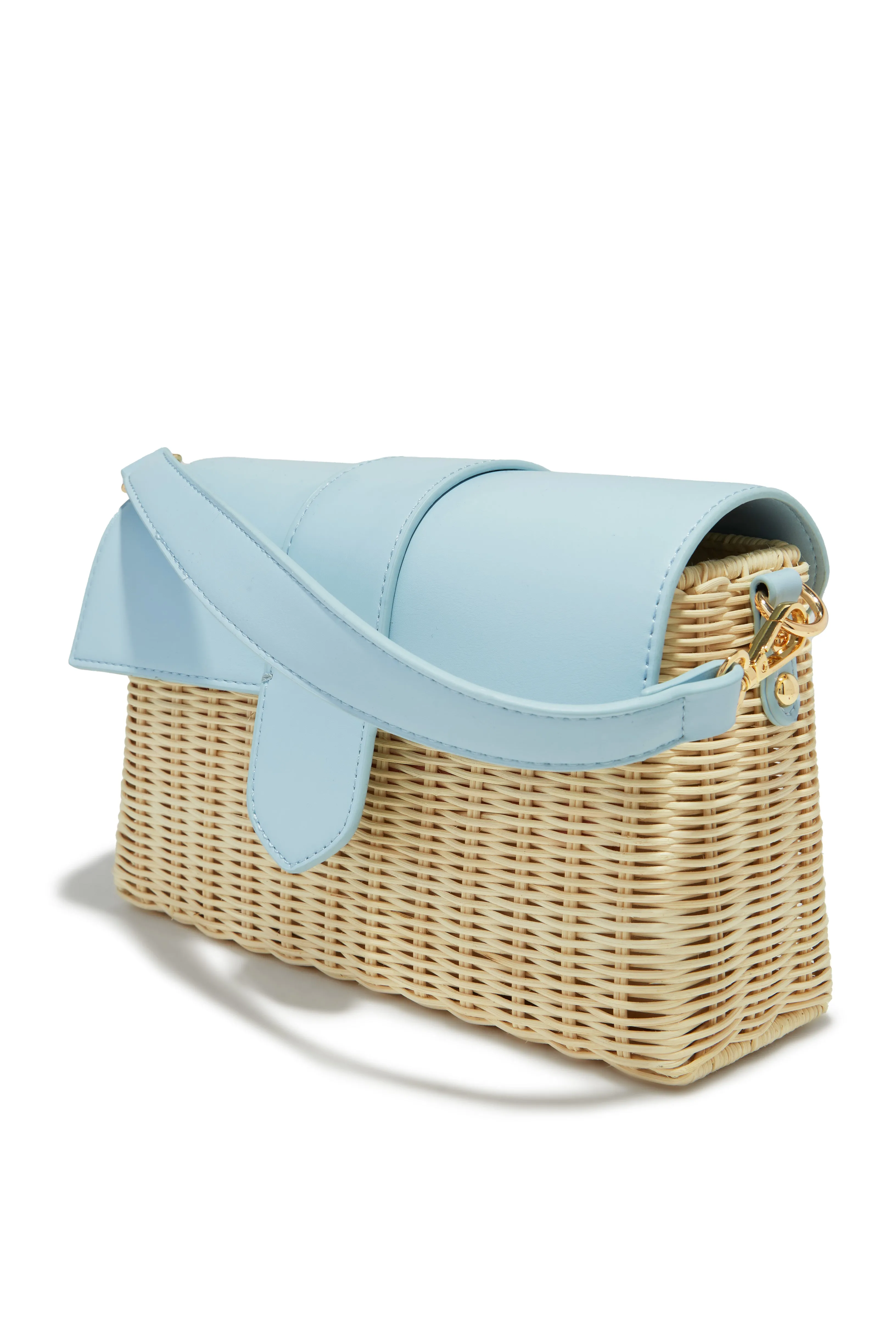 Ysabel Woven Straw Crossbody Bag - Blue sold by Miss Lola product image thumbnail 5