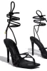 Holly Lace Up Strappy Heels - Black sold by Miss Lola