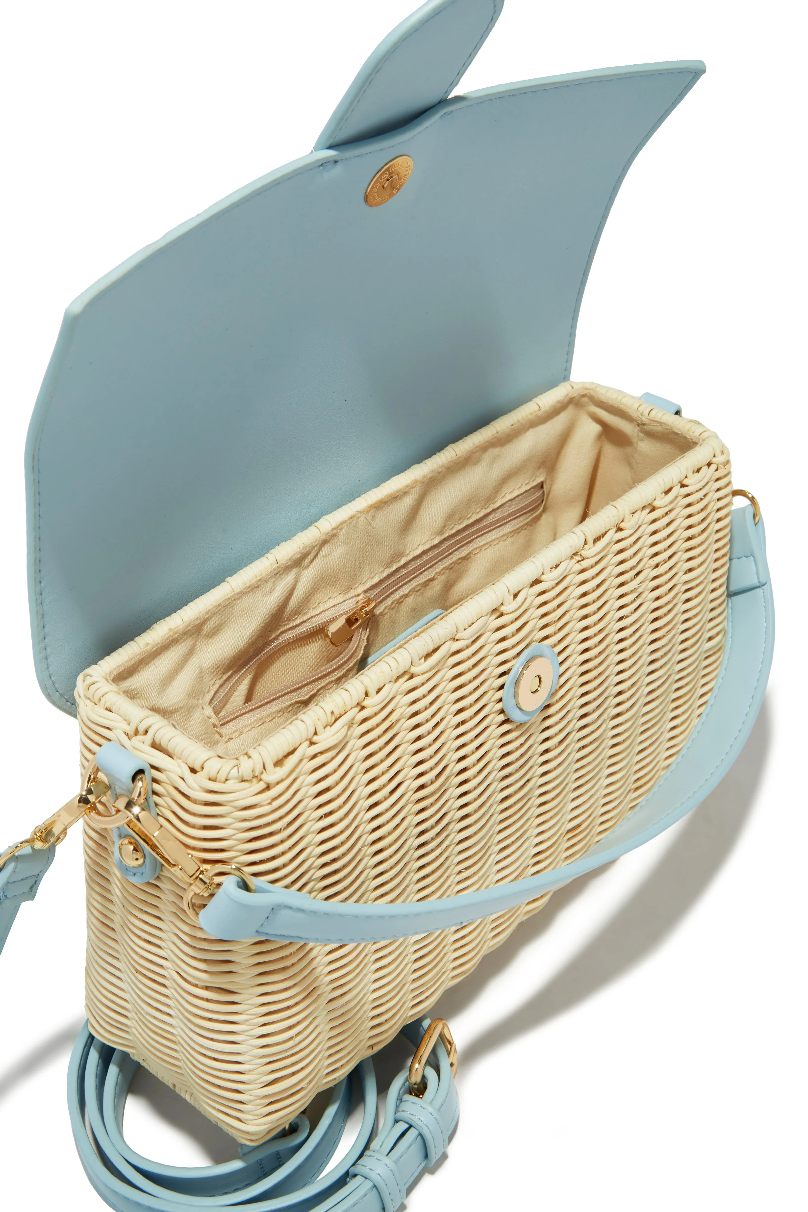 Ysabel Woven Straw Crossbody Bag - Blue sold by Miss Lola product image thumbnail 3