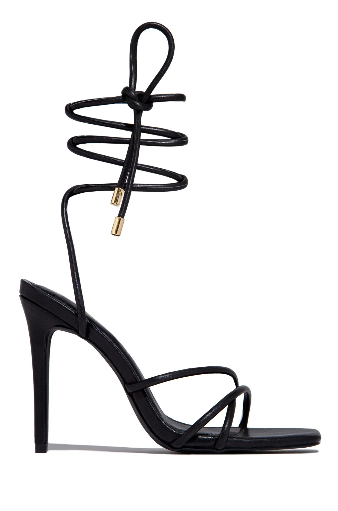 Holly Lace Up Strappy Heels - Black sold by Miss Lola product image thumbnail 2