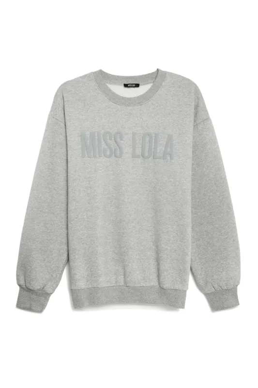 Miss Lola Exclusive Crewneck Sweater - Grey sold by Miss Lola