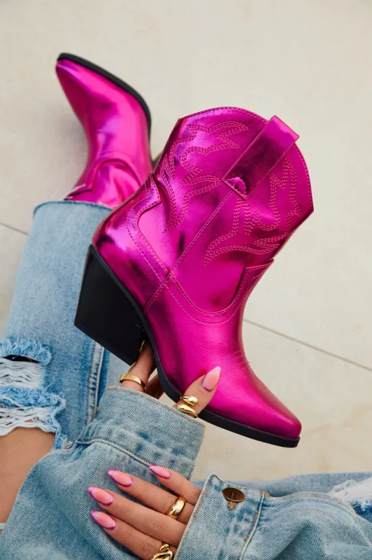 Festival Playlist Cowgirl Boots - Pink sold by Miss Lola