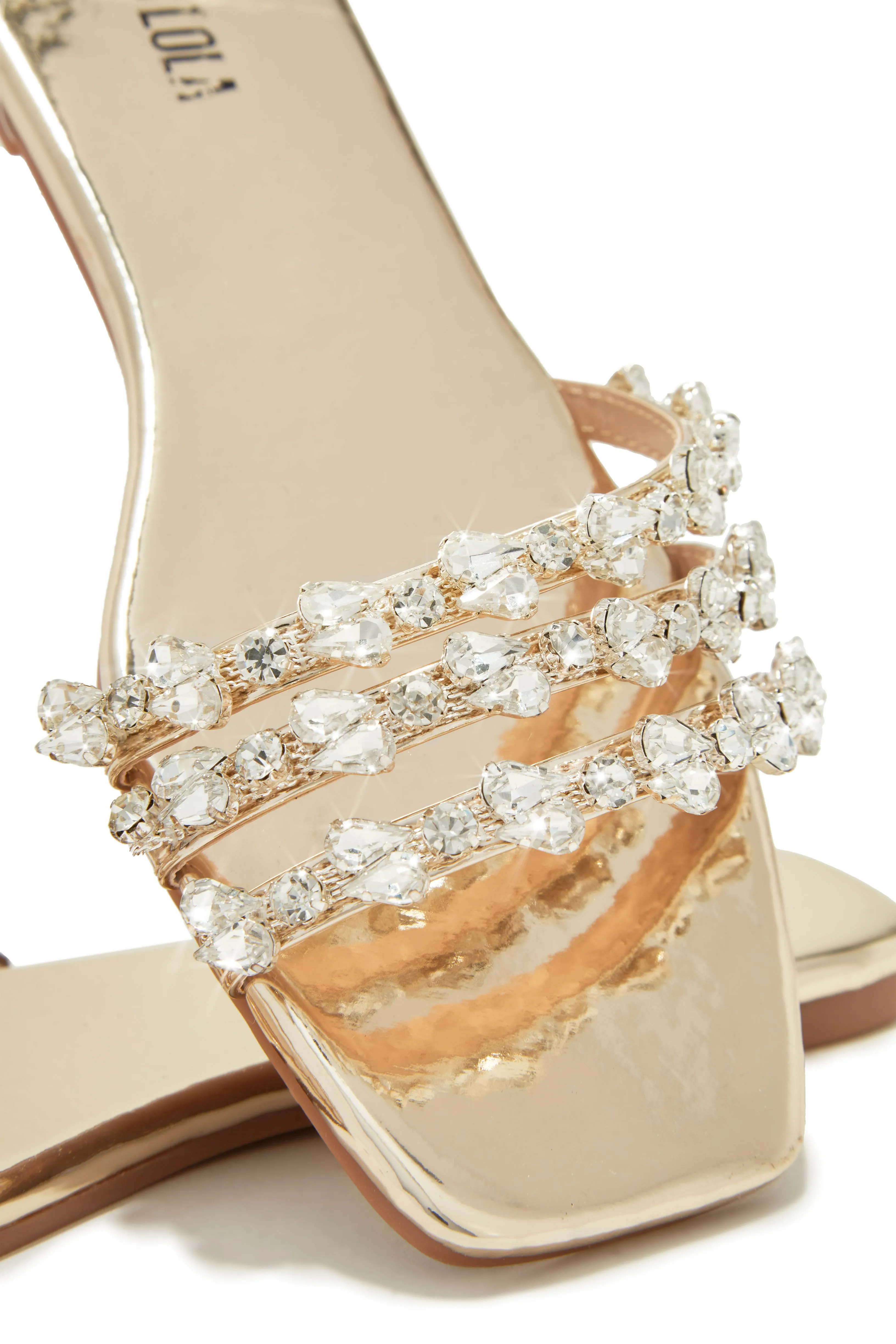 Luxury Trips Embellished Slip On Sandals - Gold sold by Miss Lola product image thumbnail 2