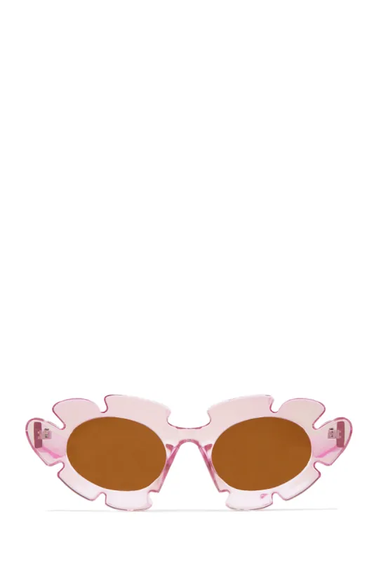 Weekend Flirt Uniqe Standout Frame Sunglasses - Pink sold by Miss Lola