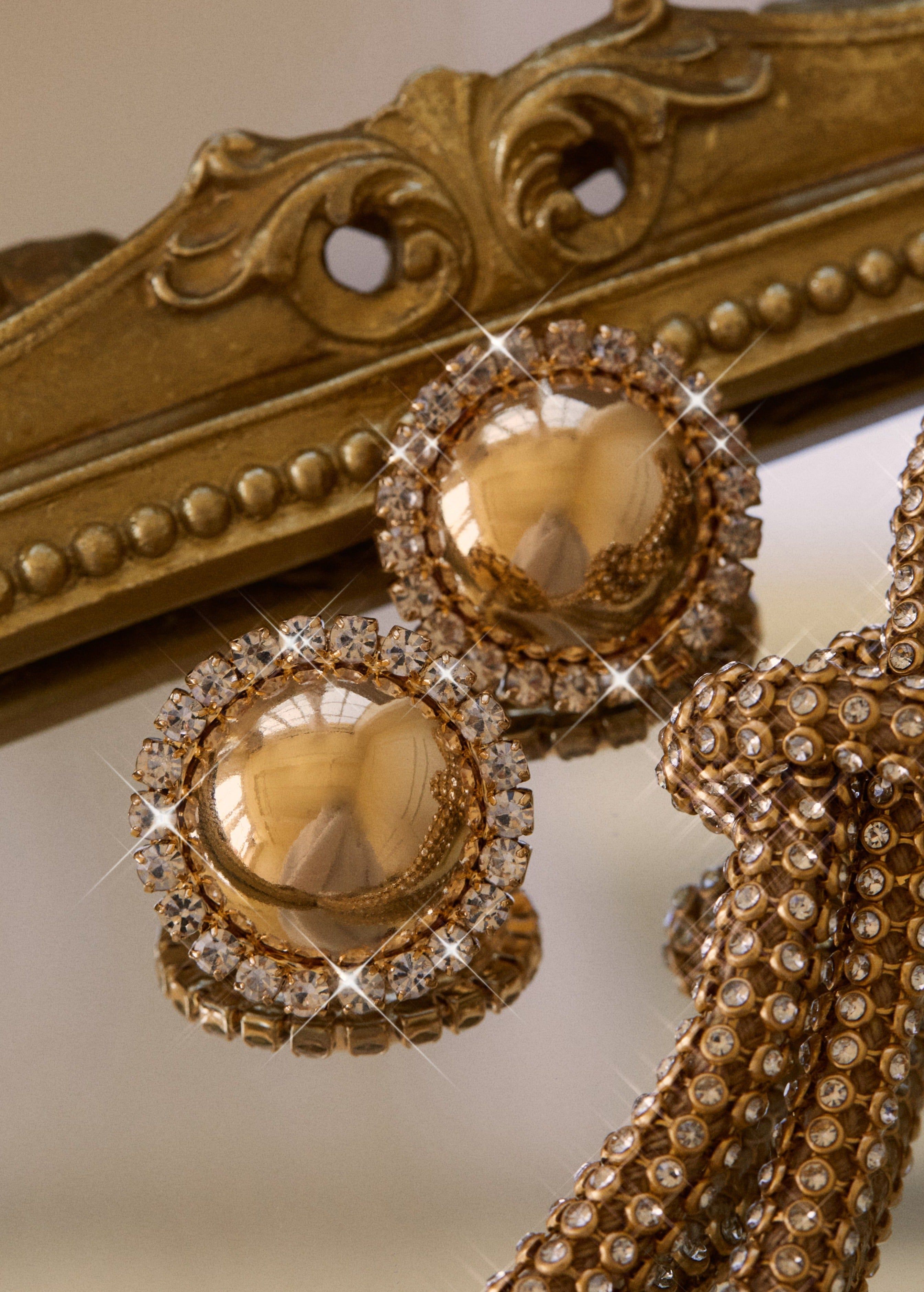 Adryna Embellished Round Earring - Gold sold by Miss Lola