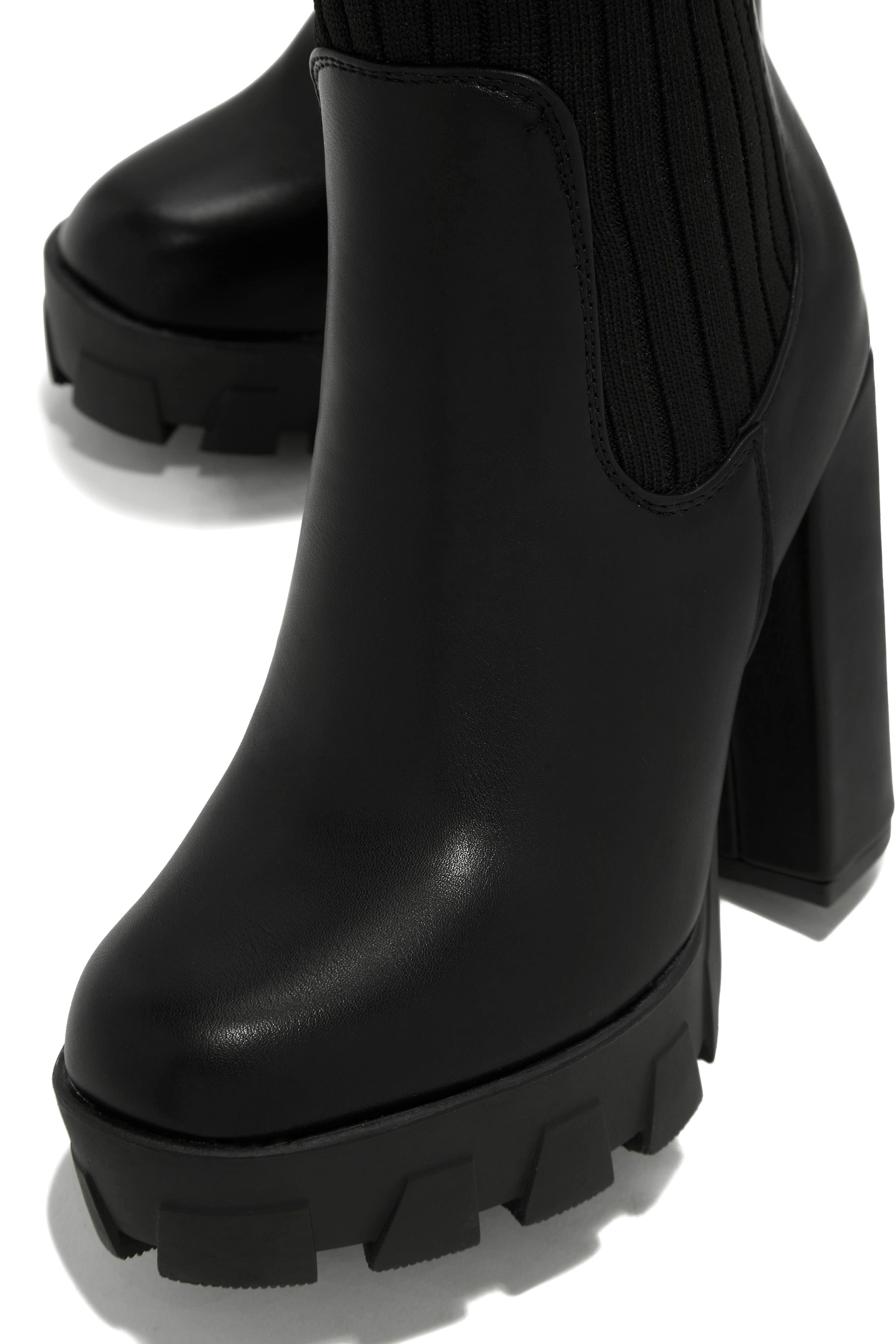 Zoey Over The Knee Platform Boots - Black sold by Miss Lola product image thumbnail 3