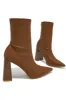 Giselle Block Heel Ankle Boots - Tan sold by Miss Lola