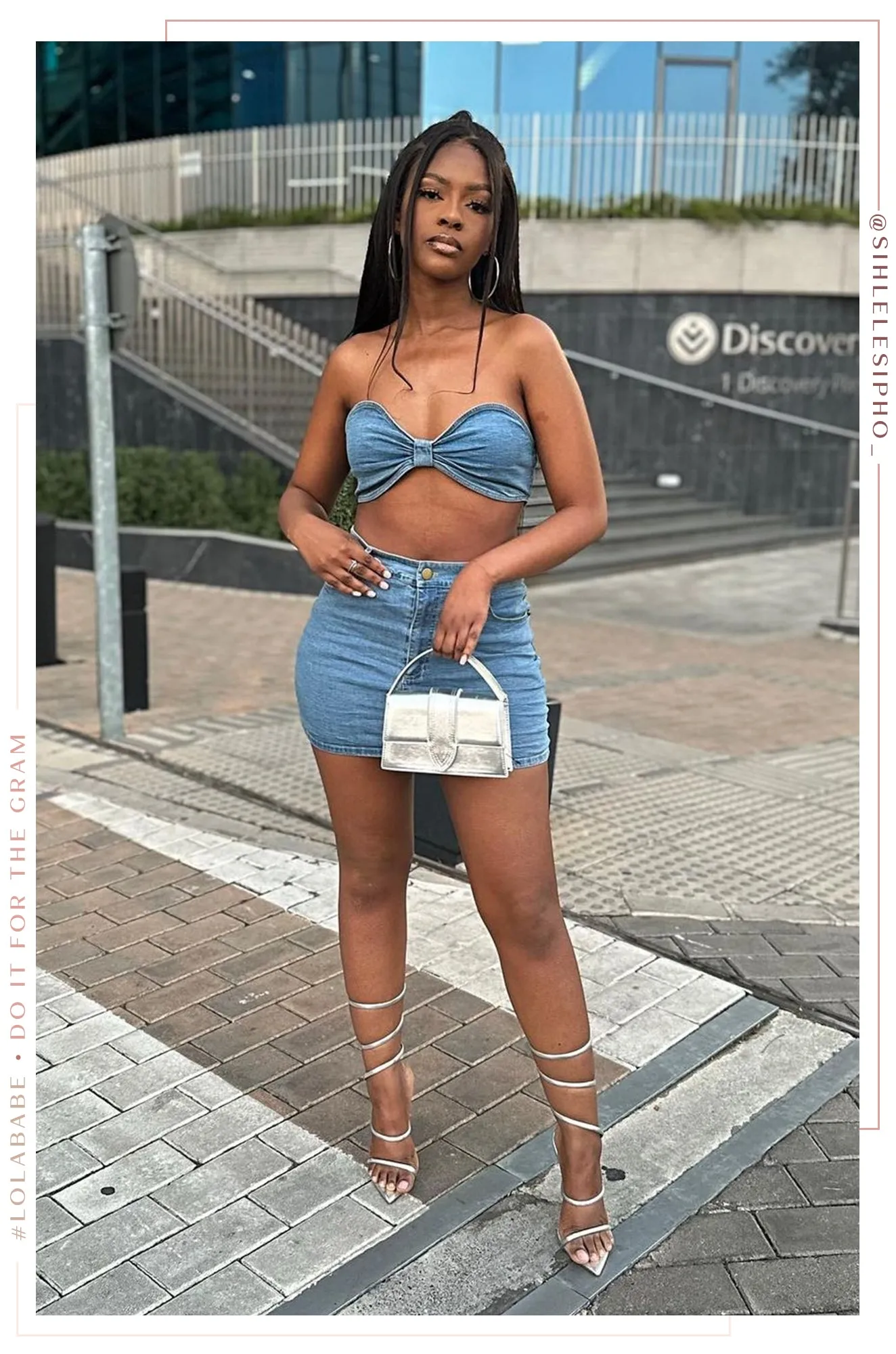 Nathalie Around The Ankle Coil High Heels - Silver sold by Miss Lola product image thumbnail 3