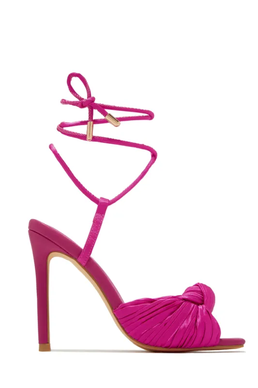 Harlow Lace Up High Heels - Pink sold by Miss Lola