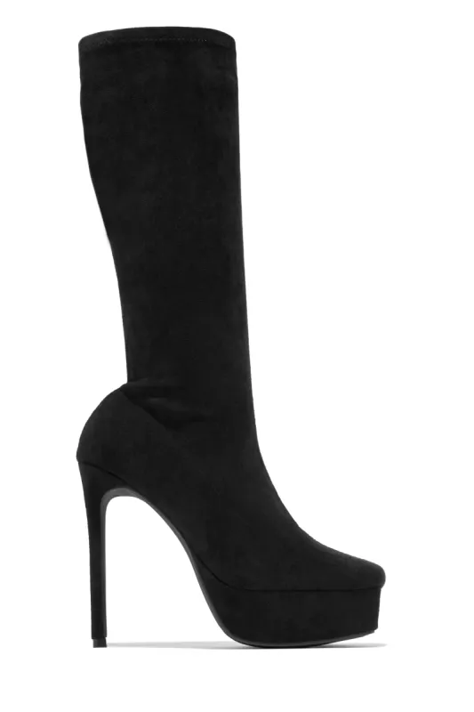 Flirty Feeling - Black Suede sold by Miss Lola