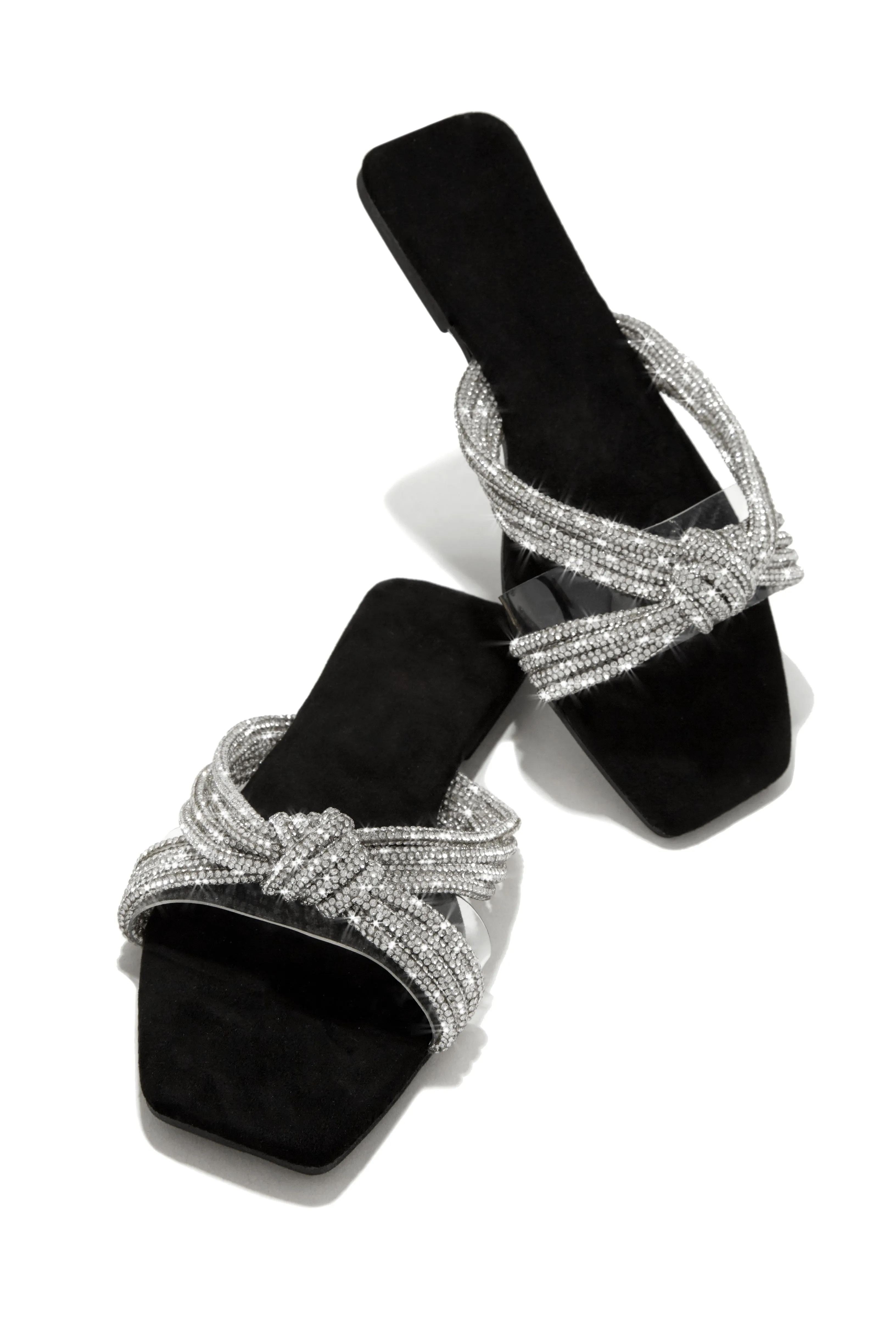 Cozumel Embellished Slip On Sandals - Silver sold by Miss Lola product image thumbnail 5