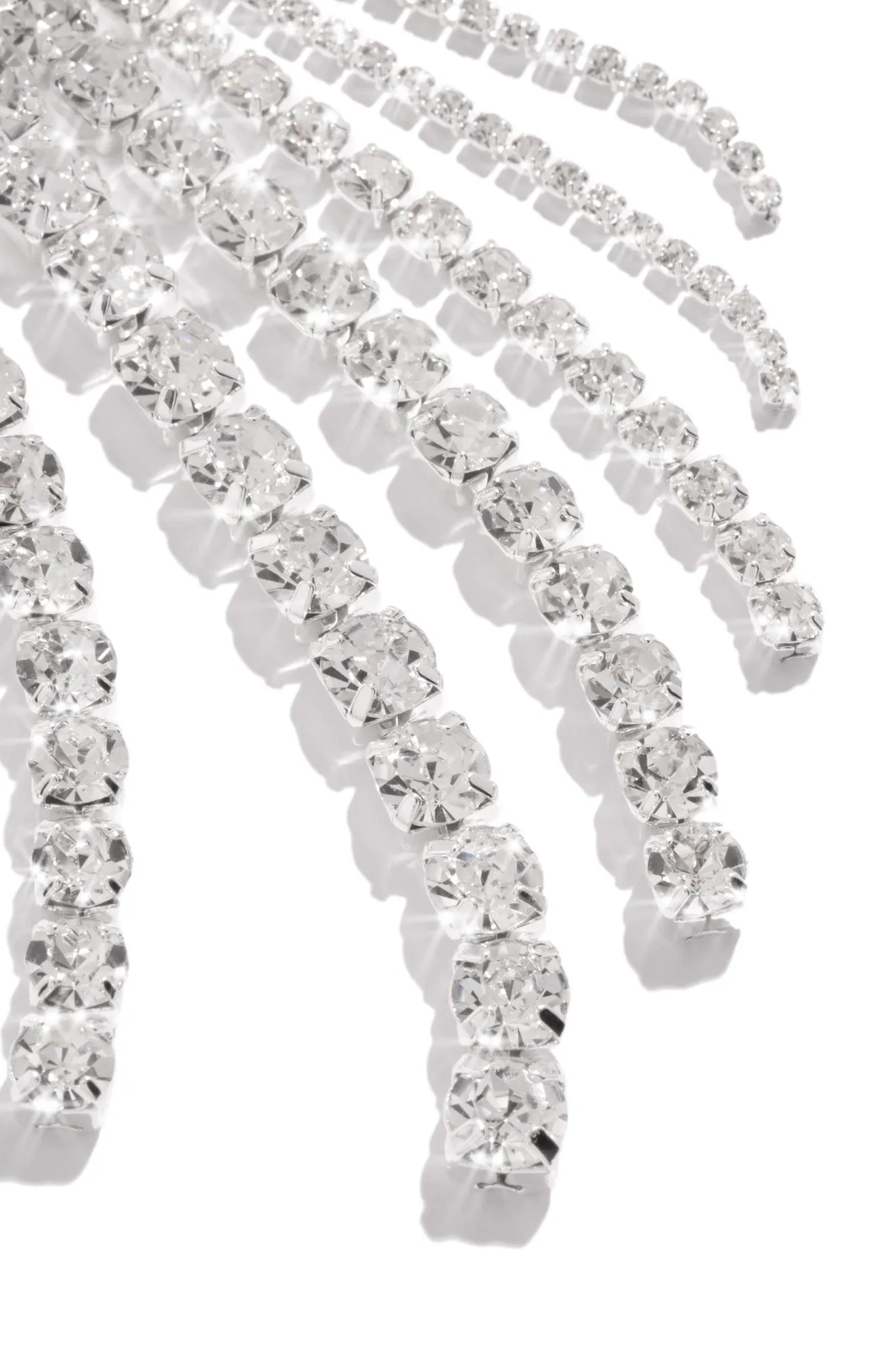 Shine On Me Embellished Dangle Earring - Silver sold by Miss Lola product image thumbnail 5