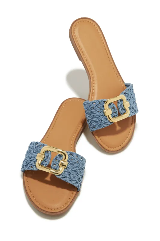 Acapulco Slip On Sandals - Blue sold by Miss Lola
