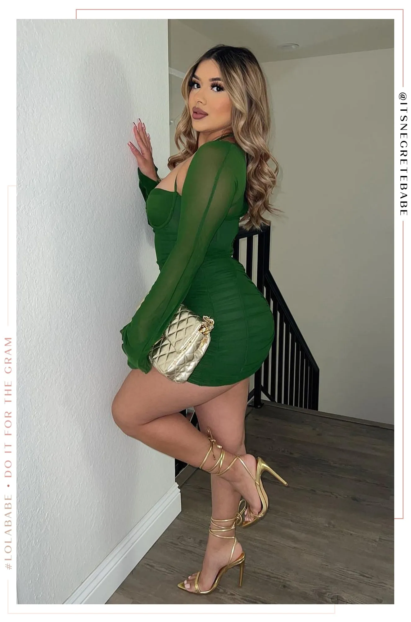 Into The Night Lace Up High Heels - Gold sold by Miss Lola product image thumbnail 4