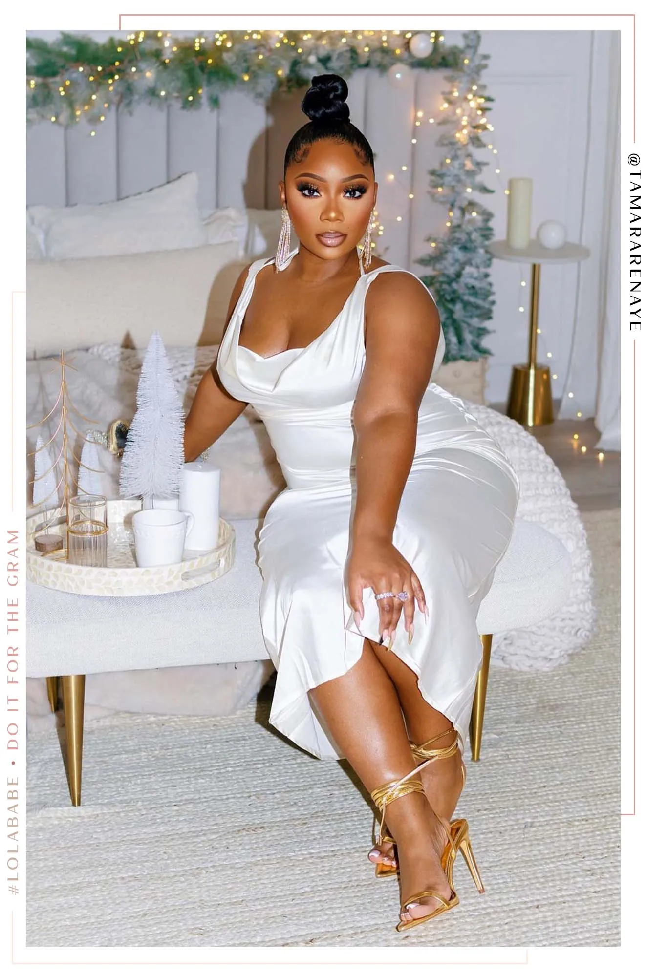 Into The Night Lace Up High Heels - Gold sold by Miss Lola product image thumbnail 3