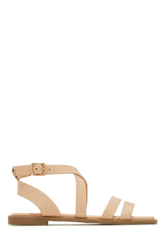 Sun Seeker Flat Strappy Sandals - Nude sold by Miss Lola