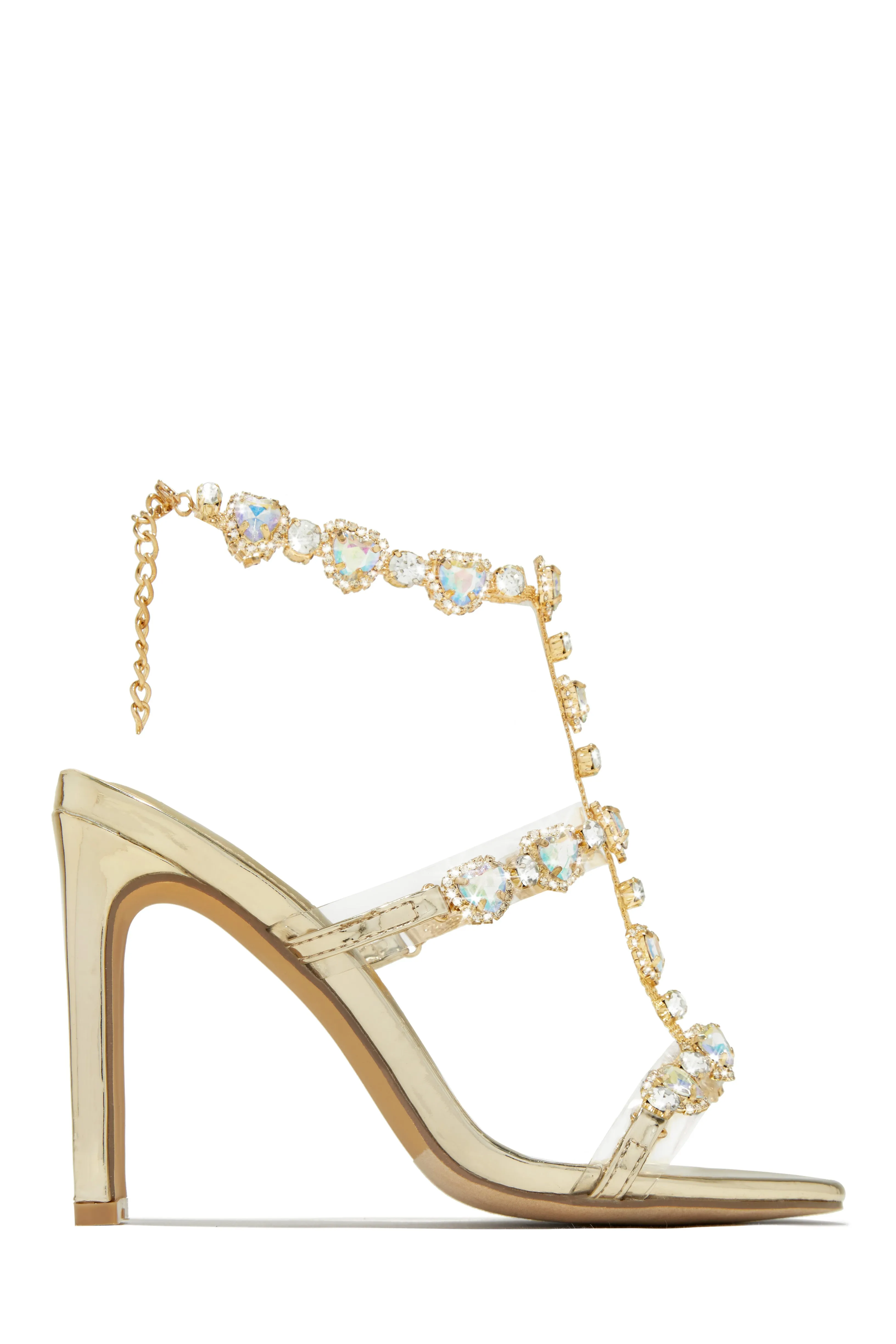 Ezylynn Heart Embellished High Heels - Gold sold by Miss Lola product image thumbnail 2