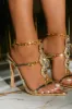 Main Character Embellished Single Sole High Heels - Gold sold by Miss Lola