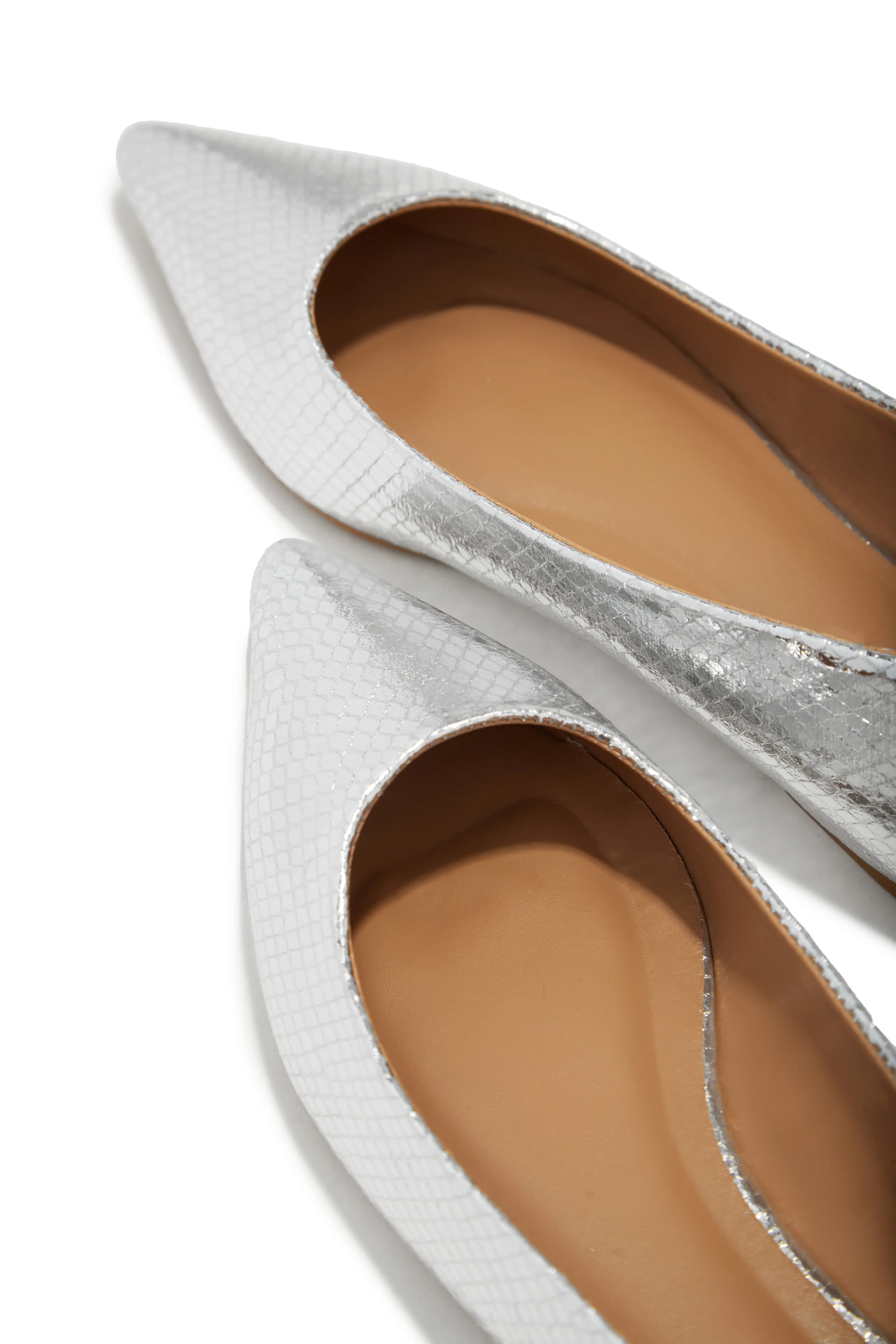 Francese Pointed Toe Flats - Silver sold by Miss Lola product image thumbnail 4
