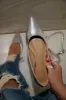 Francese Pointed Toe Flats - Silver sold by Miss Lola