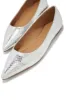 Francese Pointed Toe Flats - Silver sold by Miss Lola